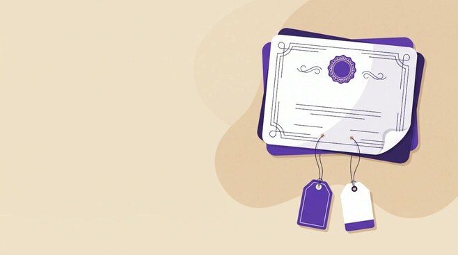 Illustratie van twee prijskaartjes aan één aandeel, als beeld voor bied- en laatprijs