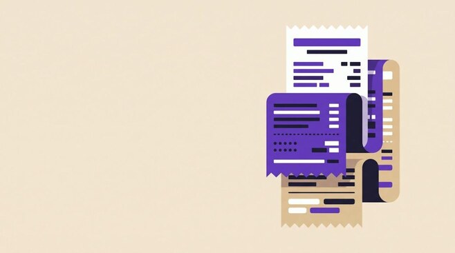 Illustratie van een kassabon in drie lagen, als beeld voor de kosten van een ETF