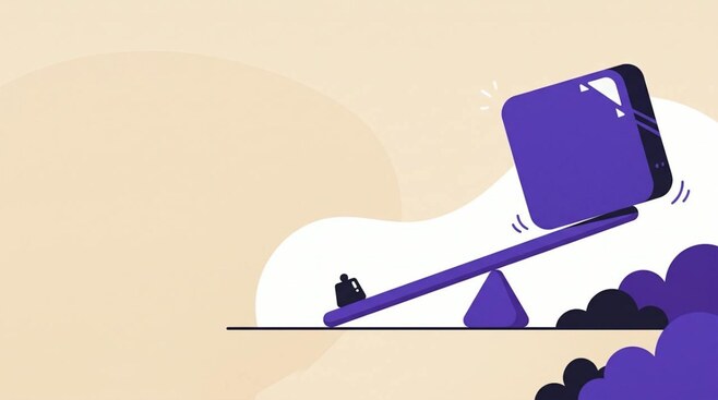Illustratie van een hefboom die een zwaar blok optilt, als beeld voor beleggen met geleend geld